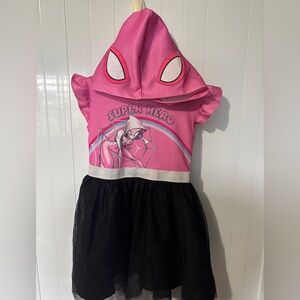 Marvel Spider-Man Spider-Gwen Pink and Black Superhero Kids Costume Dress